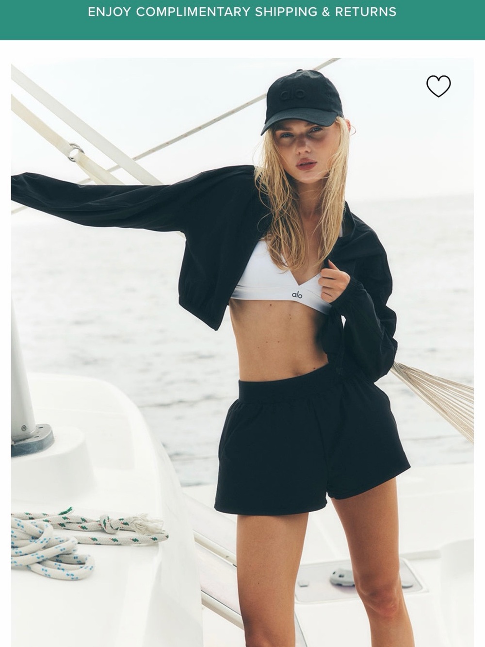 ALO Yoga Cropped Breezy Full-Zip Cover Up - Black XXS